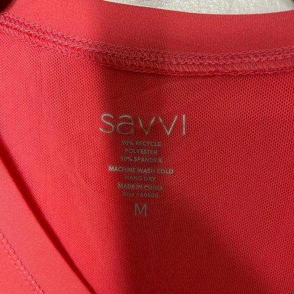 Savvi Coral Pink Flapper Short Sleeve Wrap Open Back Top - Picture 6 of 8